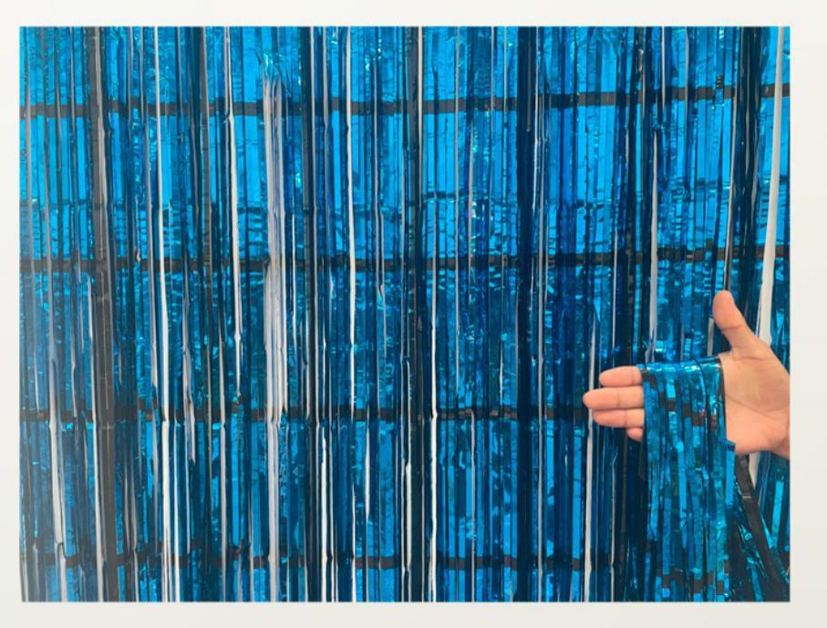 CORTINA METALIZADA AZUL ESCURO C/ PRETO 1X2MT