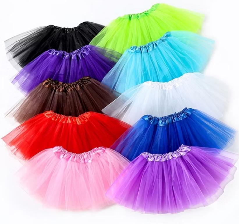 SAIA DE TULE ROSA C/ ESTRELINHAS 30CM