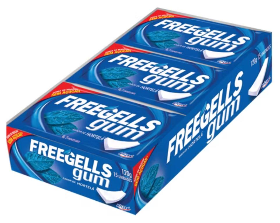 CHICLE FREEGELLS GUM ZERO HORTELA C/15UN