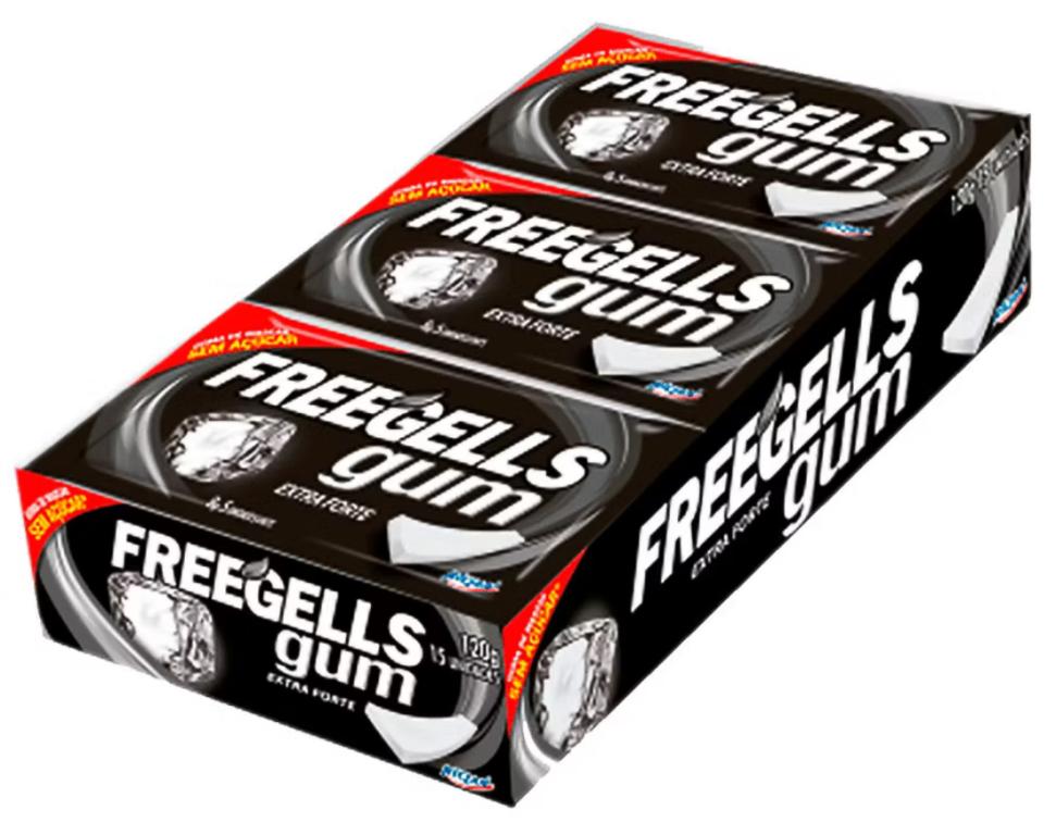 CHICLE FREEGELLS GUM ZERO EXTRA FORTE C/15UN