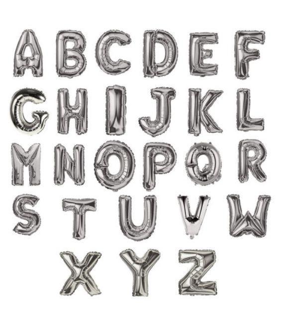 BALAO LETRA (C) PRATA 45CM