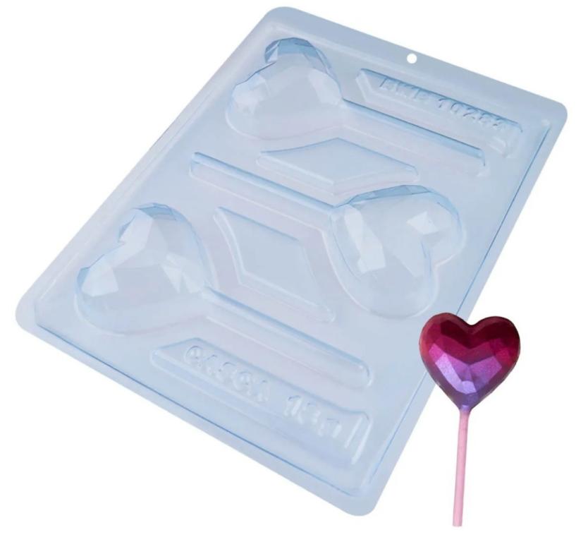 FORMA ESPECIAL 3 PARTES PIRULITO CORACAO LAPIDADO