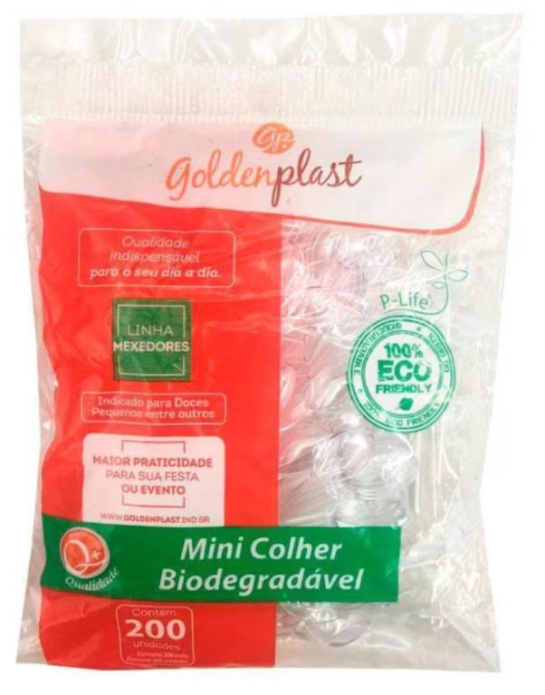 COLHER MINI GOLDENPLAST CAFE/CHA CRISTAL C/200UN