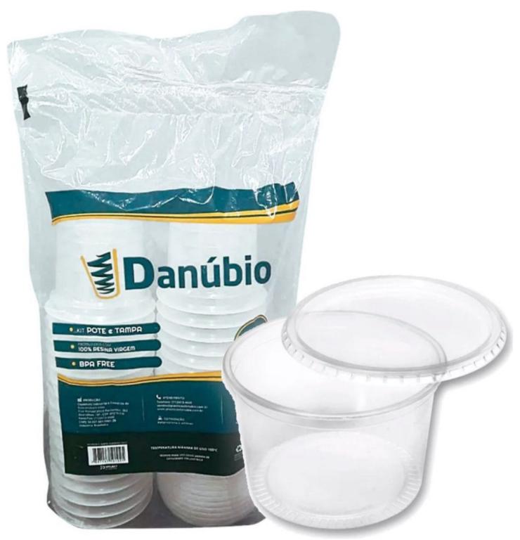 KIT POTE C/ TAMPA DANUBIO REDONDO 250ML C/24UN
