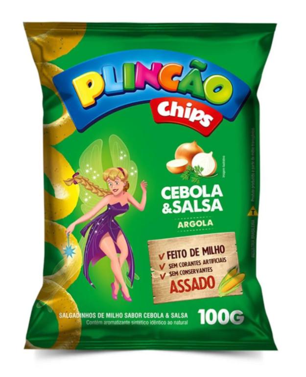CHIPS PLINCAO CEBOLA E SALSA 100G