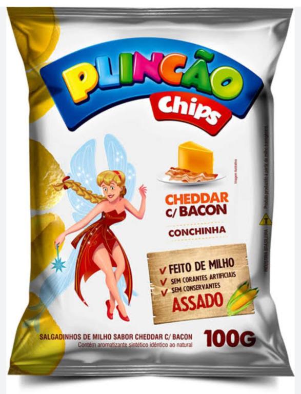 CHIPS PLINCAO CHEDDAR C/ BACON 100G FD/10UN
