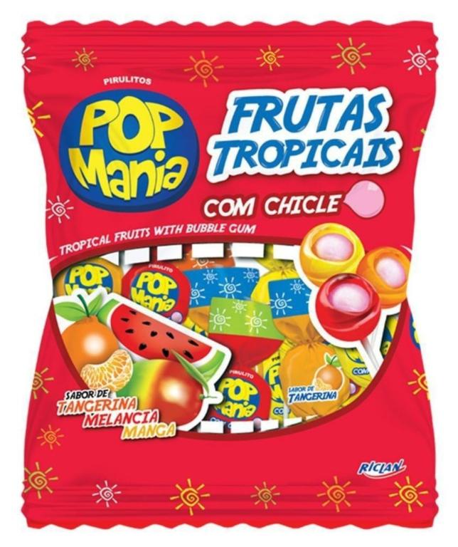 PIRULITO POP MANIA FRUTAS TROPICAIS 500G