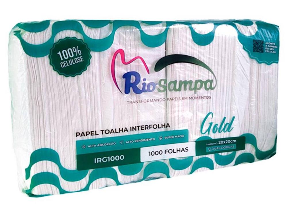 TOALHA INTERFOLHADA 100% CELULOSE RIO SAMPA 20X20 C/1000UN