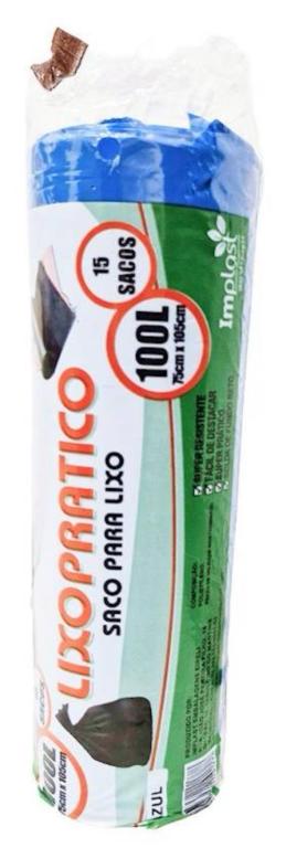 SACO DE LIXO IMPLAST ROLO AZUL 100LTS C/15UN