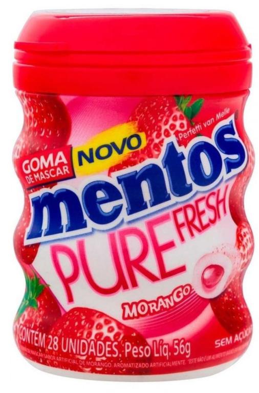 CHICLE MENTOS GARRAFA PURE FRESH MORANGO 56G