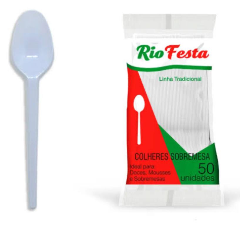 COLHER SOBREMESA RIO FESTA BRANCA C/50UN