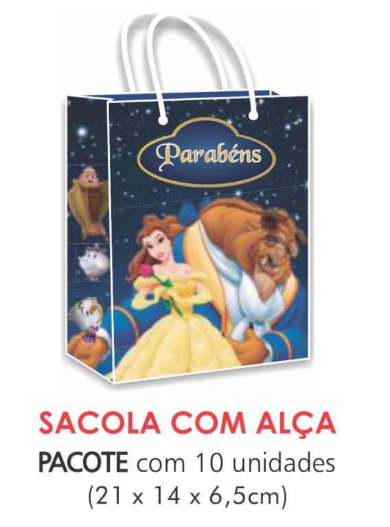 SACOLA TEMA A BELA E A FERA PAPEL SURPRESA C/10UN
