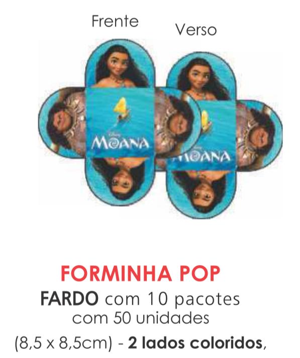 PORTA BOMBOM TEMA MOANA 8,5X8,5CM C/50UN