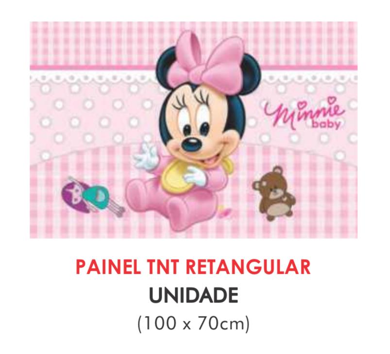 PAINEL TNT DUPLO RETANGULAR MINIE ROSA 70X100CM