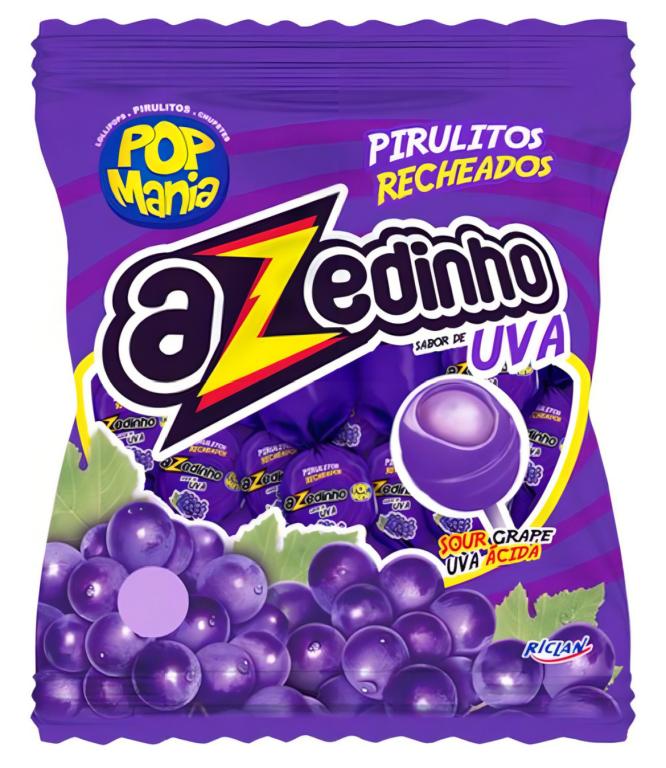 PIRULITO POP MANIA AZEDINHO UVA 600G