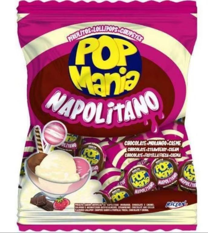 PIRULITO POP MANIA NAPOLITANO 500G
