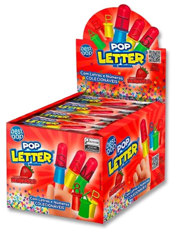 PIRULITO POP LETTER MORANGO 14G