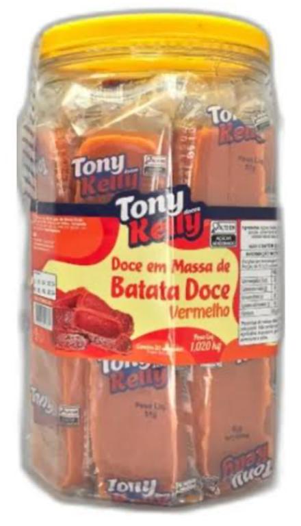 DOCE DE BATATA DOCE SABOR ABOBORA TONY KELLY 1,02KG C/20UN