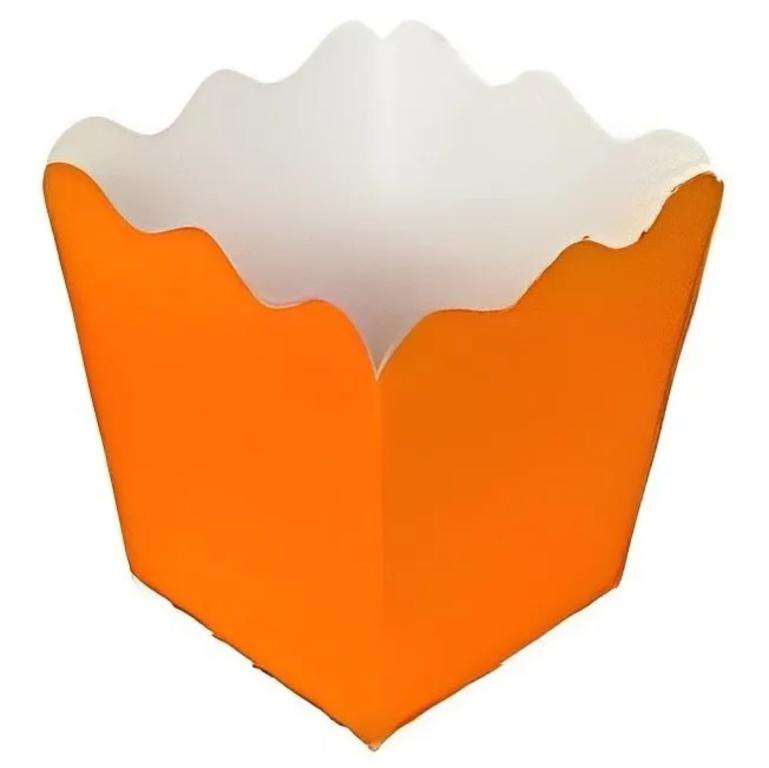 CACHEPOT PAPEL PEQUENO 9X9 LARANJA C/10UN