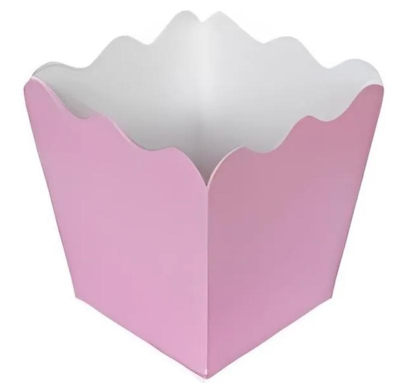 CACHEPOT PAPEL PEQUENO 9X9 ROSA C/10UN