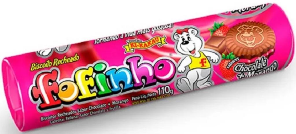 BISCOITO RECHEADO FOFINHO CHOCOLATE C/ MORANGO 110G