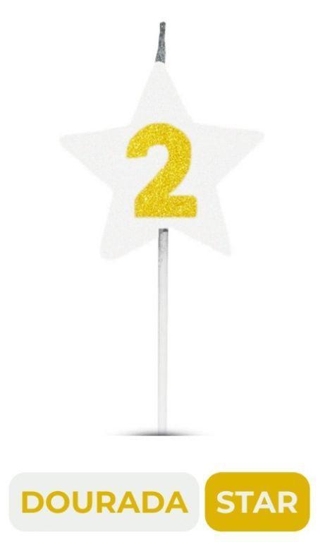 VELA STAR C/ NUMERO DOURADA N°2