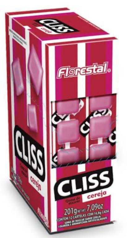 CHICLE CLISS CARTELA CEREJA 16,8GR