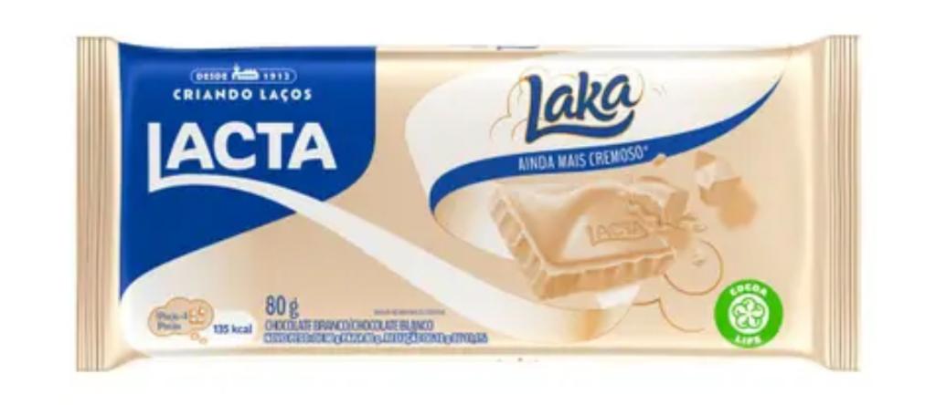 BARRA CHOC. BRANCO LAKA 80G