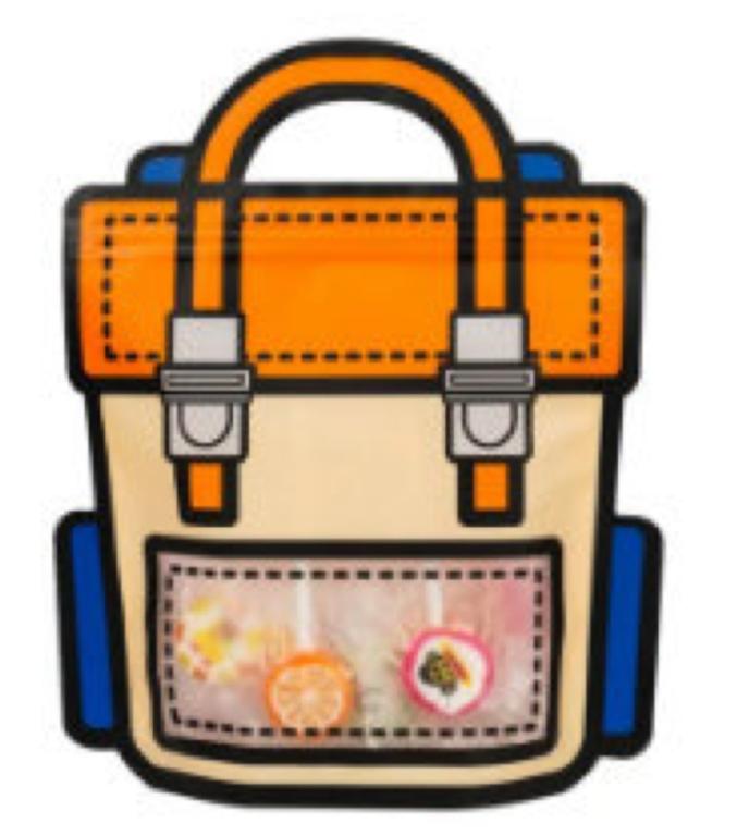 SACOLA PLAST. FORMATO MOCHILA LARANJA 18X21 C/12UN