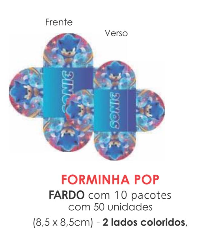 PORTA BOMBOM TEMA SONIC 8,5X8,5CM C/50UN