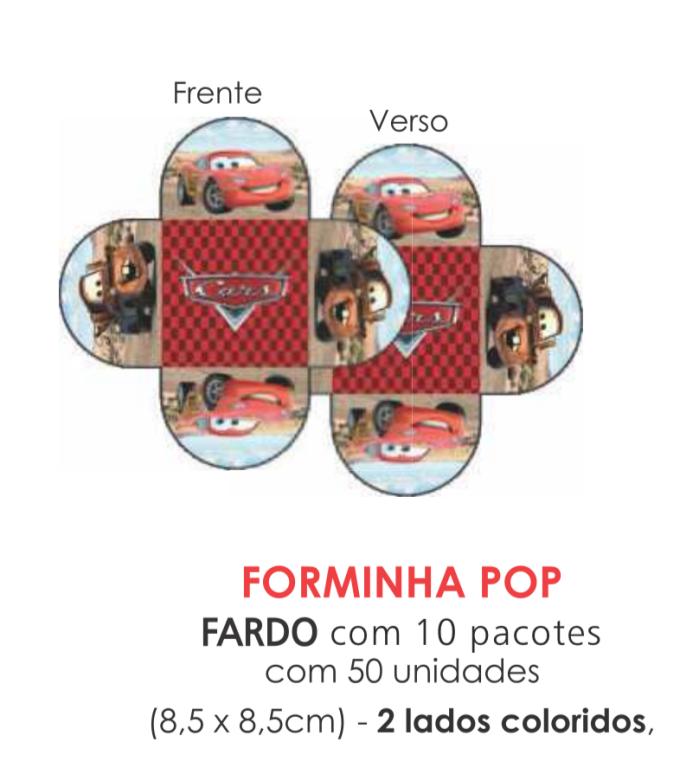 PORTA BOMBOM TEMA CARROS 8,5X8,5CM C/50UN