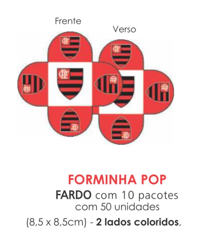 PORTA BOMBOM TEMA FLAMENGO 8,5X8,5CM C/50UN