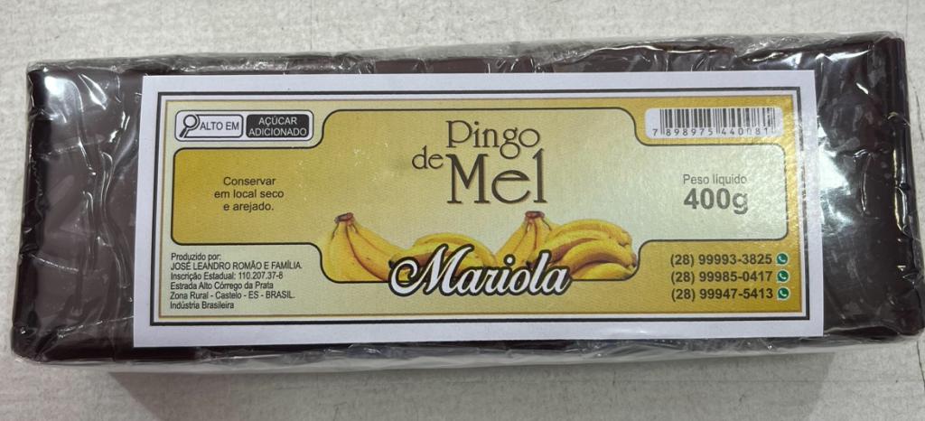 BANANADA PINGO DE MEL C/25UN 400G
