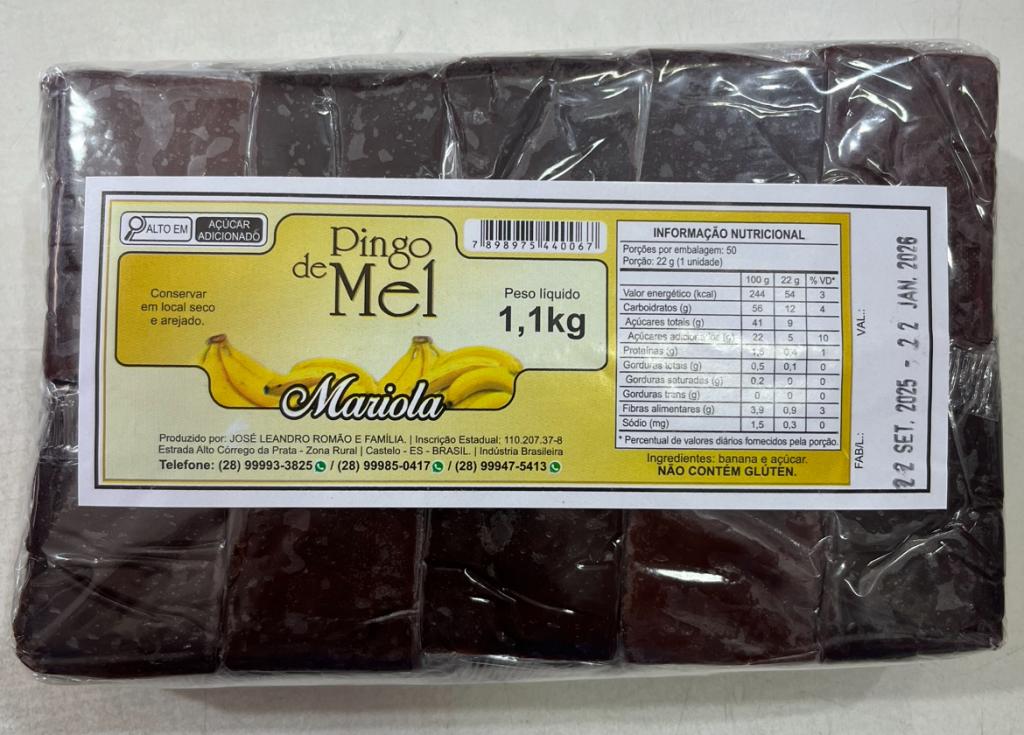 BANANADA PINGO DE MEL C/50UN 1,1KG