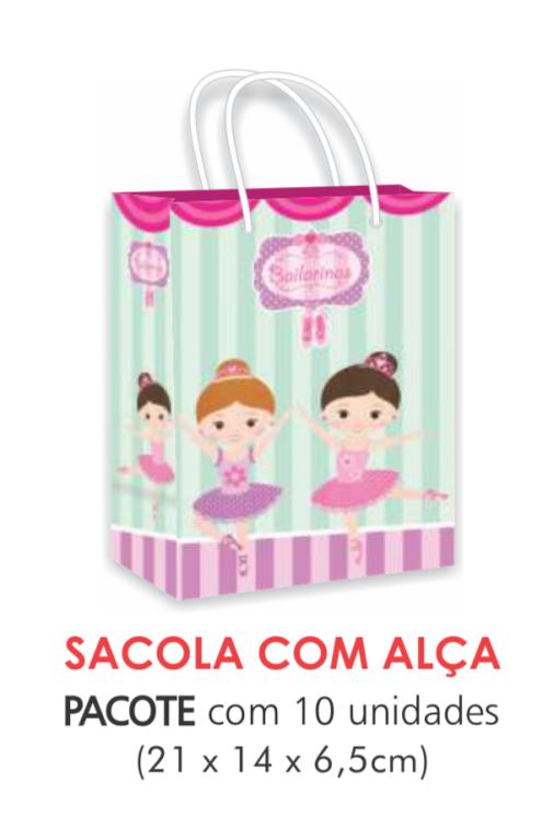 SACOLA TEMA BAILARINA PAPEL SURPRESA C/10UN