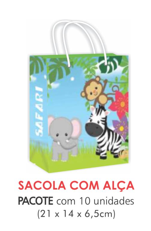 SACOLA TEMA SAFARI PAPEL SURPRESA C/10UN