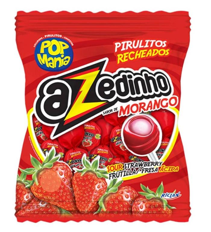 PIRULITO POP MANIA AZEDINHO MORANGO 500G