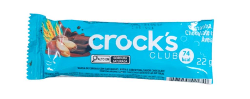BARRA CEREAL CROCK'S CASTANHA, CHOCOLATE E AVEIA 22G