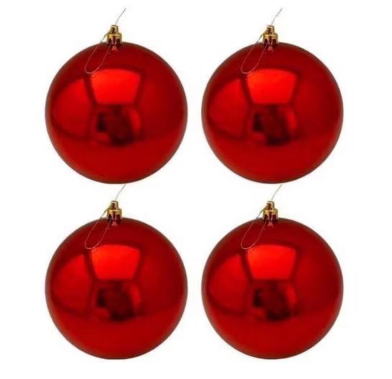 BOLA NATALINA VERMELHA 7CM C/06UN