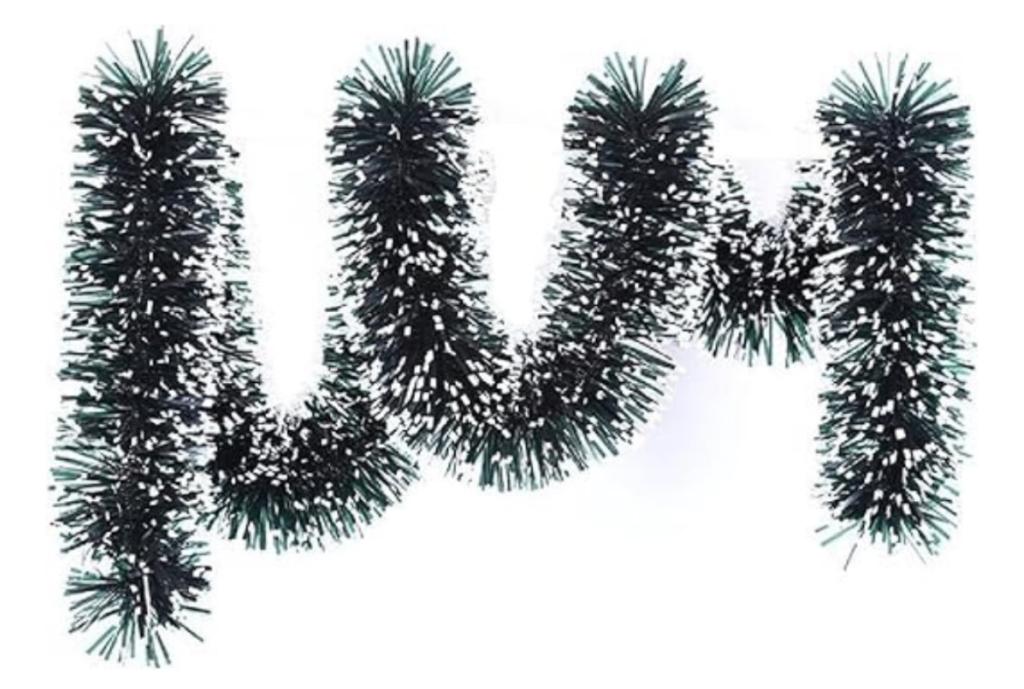 FESTAO VERDE NEVADO NATALINO 9CM 2MT