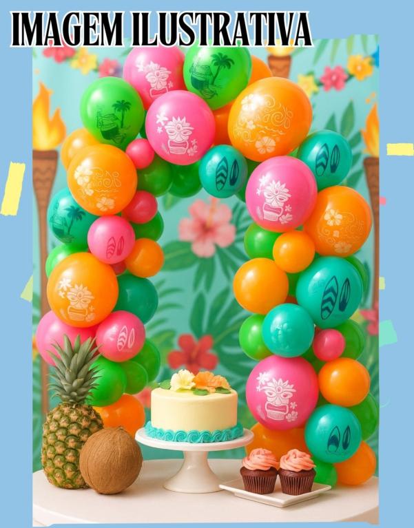 BALAO DECORACAO PIC PIC TROPICAL SORTIDO N°9 C/25UN