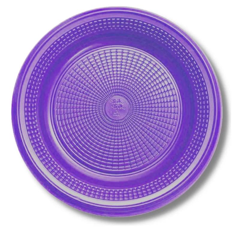 PRATO PLAST. TRIK TRIK 15CM RASO ROXO C/10UN