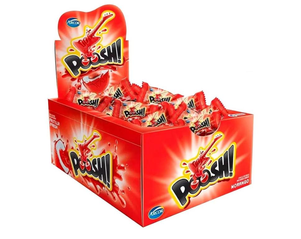 CHICLE POOSH ARCOR MORANGO 200G C/40UN