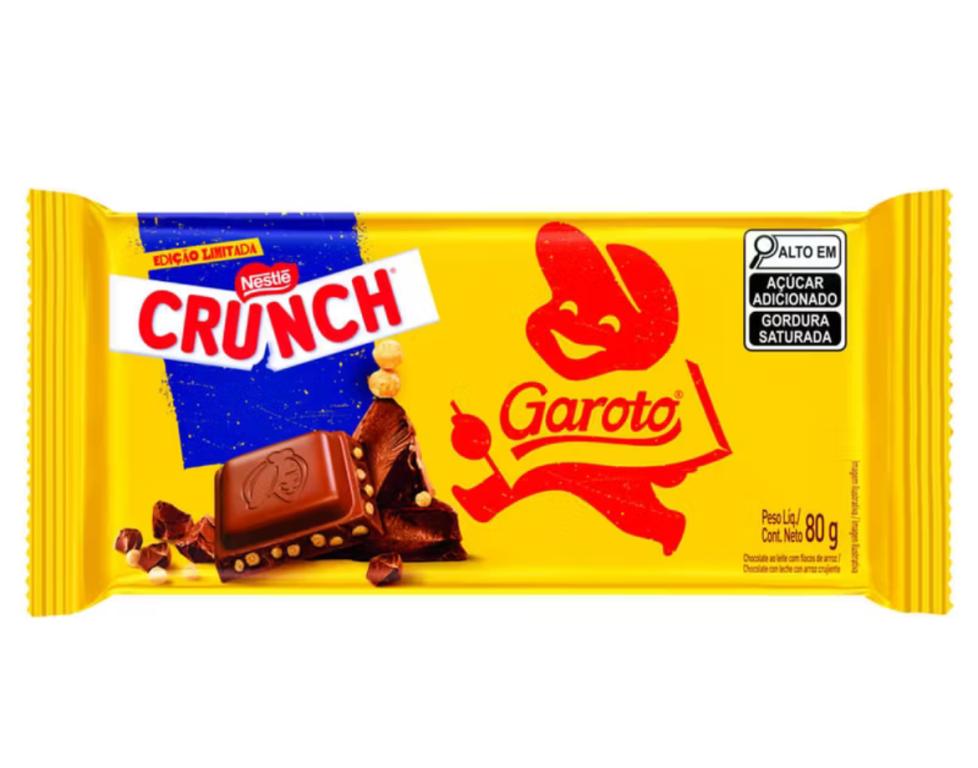 BARRA DE CHOCOLATE GAROTO CRUNCH 80G