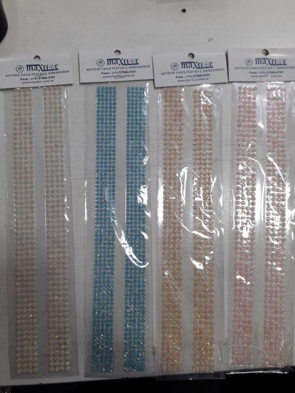 CARTELA STRASS FLOR AZUL