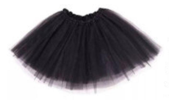 SAIA DE TULE C/ESTRELINHAS PRETA 38CM