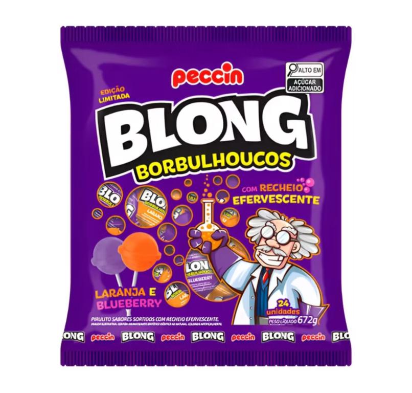 PIRULITO BLONG BORBULHOUCOS EFERVESCENTE C/24UN 672GR