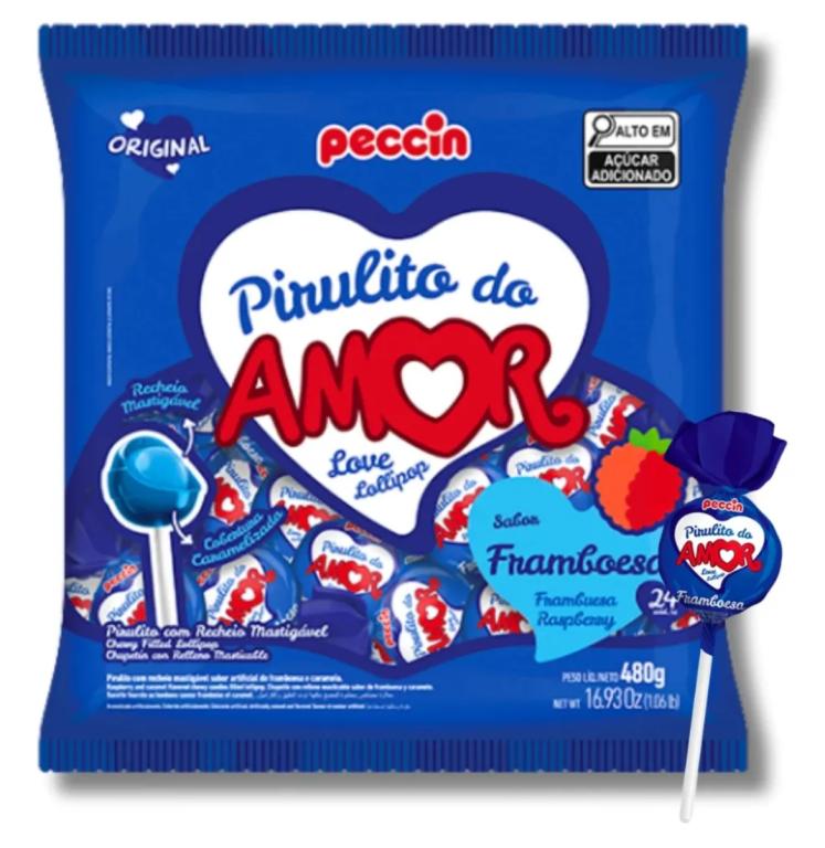 PIRULITO PECCIN FRAMBOESA DO AMOR 480G
