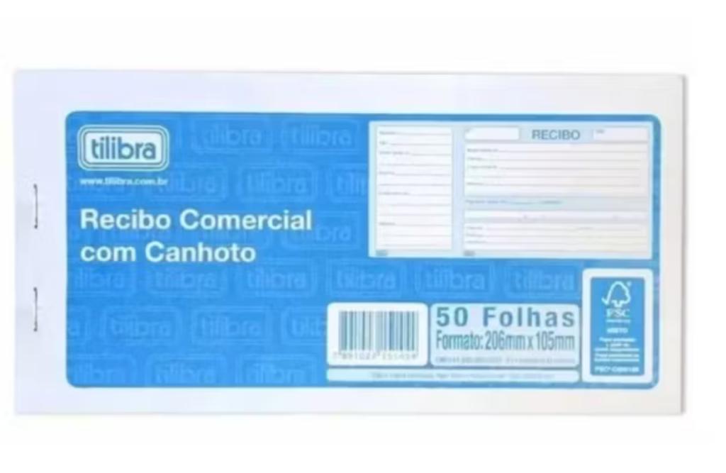 TALAO RECIBO COMERCIAL C/ CANHOTO 50 FOLHAS