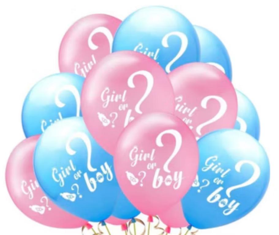 KIT BALOES CHA REVELACAO AZUL/ROSA 30CM C/10UN